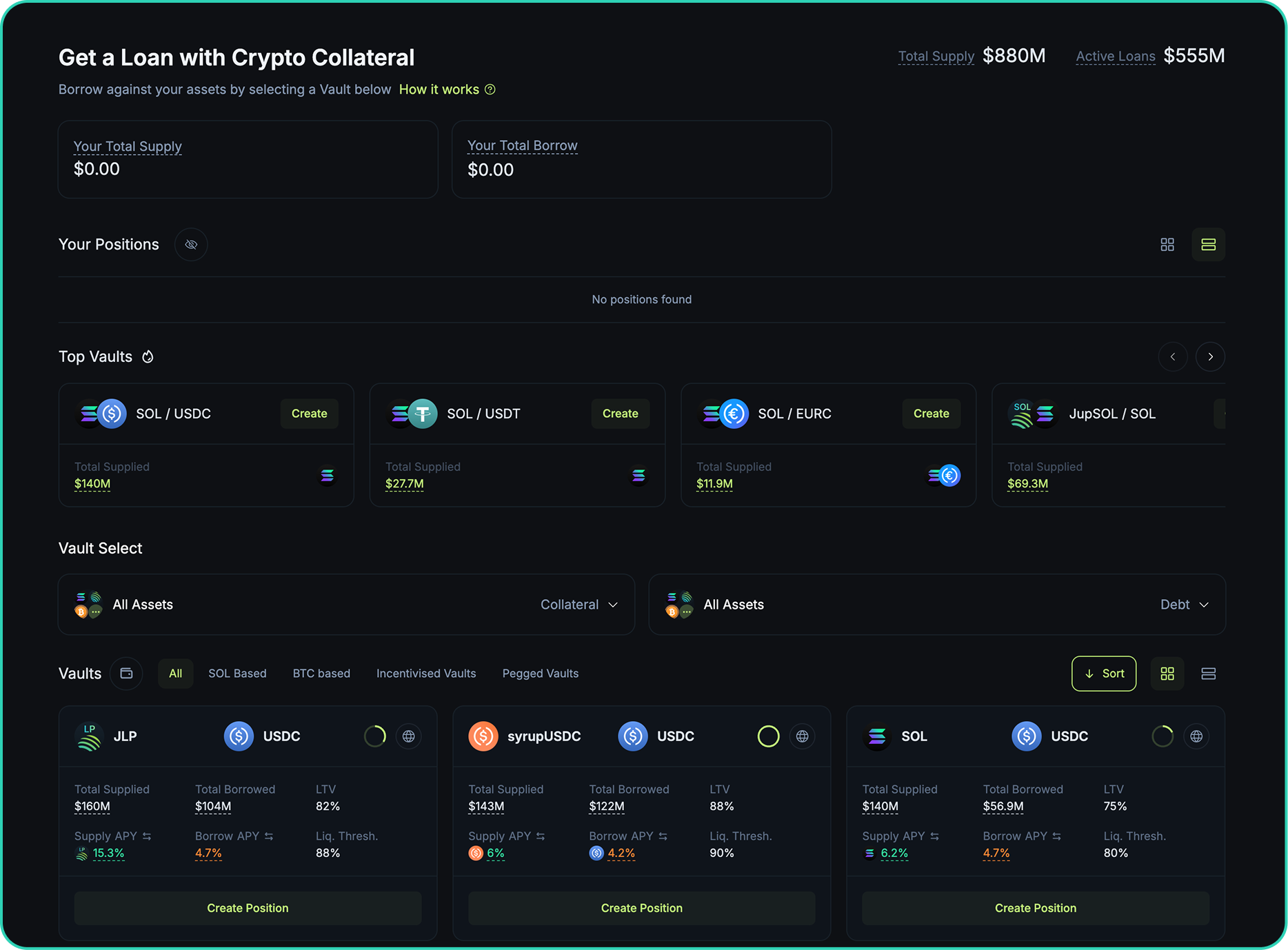 Borrow page overview